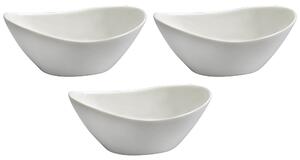 Set 3 Insalatiere 20x15,5x8 cm in Porcellana Allluminica Kaleidos Aluxina Bianche