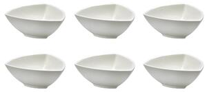 Set 6 Coppette Triangolari 13x13x5,5 cm in Porcellana Allluminica Kaleidos Aluxina Bianche