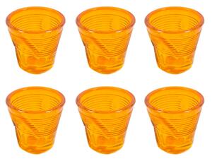 Set 6 Tazzine da Caffè Accartocciati Ø6,5 cm in Vetro Pressato Kaleidos Arancioni