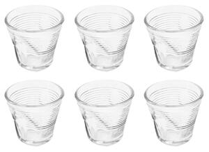 Set 6 Tazzine da Caffè Accartocciati Ø6,5 cm in Vetro Pressato Kaleidos Trasparenti