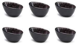 Set 6 Coppette Oblique 10,5x7,5x6 cm in Gres Kaleidos Sirius Nere