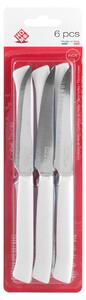Set 6 coltelli bistecca Color Knife con lama in acciaio inox e manico bianco cm 11