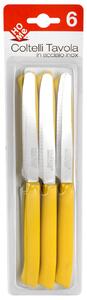 HOMe Set 6 coltelli tavola Color Knife con lama seghettata e manico giallo