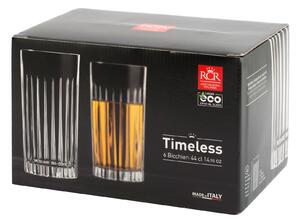 RCR Set 6 bicchieri bibita Timeless in vetro sonoro trasparente cl 44