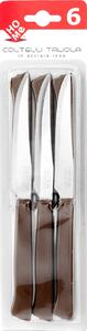 HOMe Set 6 coltelli bistecca Color Knife con lama in acciaio inox e manico marrone cm 11