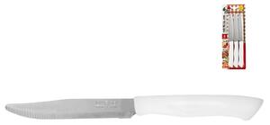 MAROB Set 6 coltelli bistecca Horeca con lama in acciaio inox e manico bianco