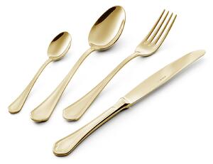 Servizio Set di Posate 24 Pezzi in Acciaio 18/10 PVD Eme Domus Gold