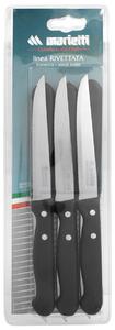 Set 6 coltelli bistecca manico rivettato in plastica nera lama in acciaio inox cm 2x1,50x21