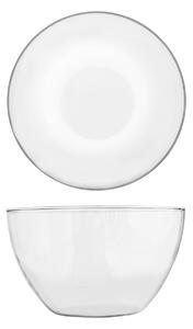 H&H Set 6 Coppa Bowl In Borosilicato Trasparente Cm 18,5