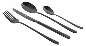 Servizio Set di Posate 24 Pezzi in Acciaio Inox Nero