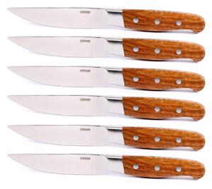 Set 6 Coltelli da Bistecca Lama Seghettata Manico in Legno Aconcagua