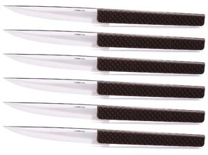 Set 6 Coltelli da Tavola Lama Liscia Manico in Polipropilene K8 Turtle Marrone
