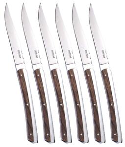 Set 6 Coltelli da Bistecca Lama Liscia Manico in Legno K2