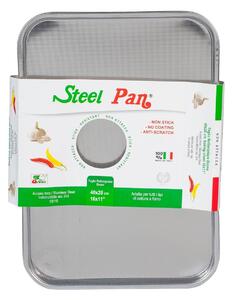 Teglia rettangolare bassa Non Stick in acciaio inox cm 40x29x4h