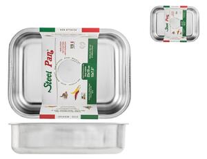 Teglia rettangolare alta Non Stick in acciaio inox cm 25x20x7h