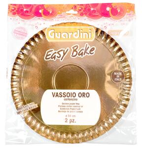 GUARDINI Set 2 Vassoi Carta Tondi Cm 34 Gold