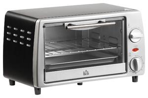 Fornetto Elettrico 750W 10 Litri con Griglia e Teglia Argento e Nero
