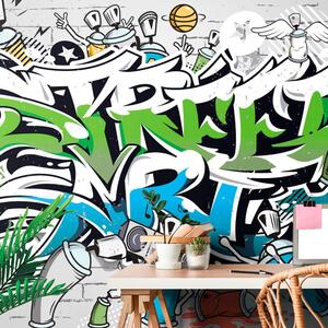 Carta da parati – Scritta Street Art allegra con spray