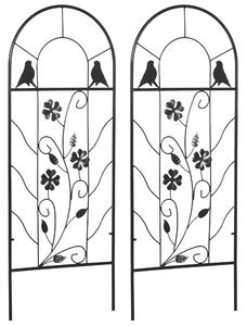 Outsunny Traliccio da giardino set di 2 supporto per piante rampicanti in metallo - 38 x 98 cm nero