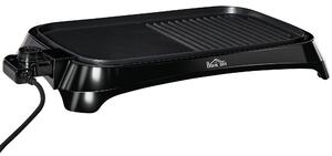 Griglia Elettrica Antiaderente 2 Piastre 1600W Vassoio Raccogli-Grasso Nero