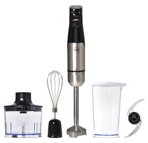 Frullatore ad Immersione Mixer Cucina 4 in 1 1000W con Accessori Argento e Nero