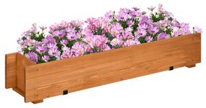Outsunny Fioriera rettangolare in legno carré orto fioriera da appendere con 2 ganci 91 x 18 x 16,5 cm marrone