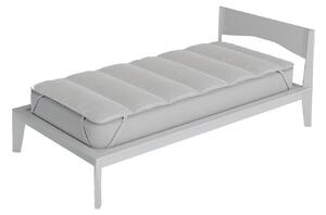 Topper Trapuntato Imbottito Singolo con Elastici in Microfibra Bianco
