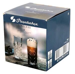 Set 4 bicchieri long drink Timeless in vetro cl 30