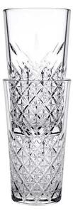Set 6 bicchieri long drink Timeless impilabili in vetro lavorato trasparente cl 36