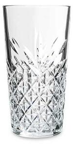 Set 6 bicchieri long drink Timeless impilabili in vetro lavorato trasparente cl 47