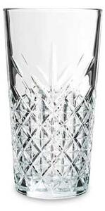 Set 6 bicchieri long drink Timeless impilabili in vetro lavorato trasparente cl 36