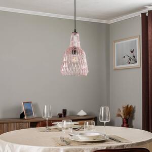 Lampada a sospensione Lindby Belarion, rosa, 1 luce, vetro, Ø 23 cm