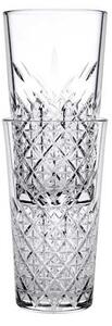 Set 6 bicchieri long drink Timeless impilabili in vetro lavorato trasparente cl 47