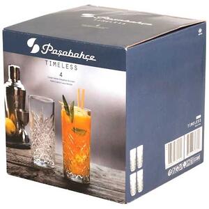 Set 4 bicchieri long drink Timeless in vetro cl 45