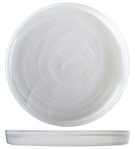 Set 6 piatti Alabastro in vetro bianco cm 33x4h
