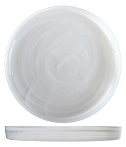 Set 6 piatti Alabastro in vetro bianco cm 21x2,5h