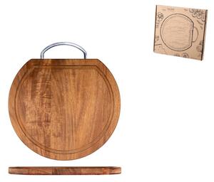 H&H Tagliere Rettangolare Legno Acacia Con Bordo E Filo Cm36X24