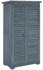 Outsunny Armadio da Giardino in Legno con 2 Porte a Persiana e Ripiani Interni, 87x46.5x160 cm, Grigio | Aosom Italy