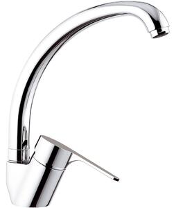 Rubinetto Miscelatore Monocomando Girevole Lavello Alto in Ottone Mariani Vela Cromato