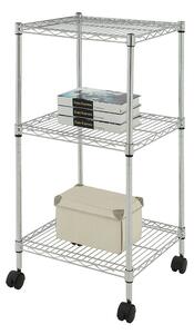 Carrello da Cucina in Acciaio con Rotelle 3 Ripiani 45x45x91cm Fumer Iron Tower
