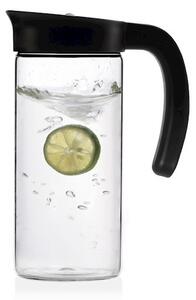 Brocca con manico Minima in vetro borosilicato con tappo antigoccia in acciaio inox e silicone nero lt 1,5