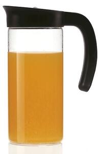 Brocca con manico Minima in vetro borosilicato con tappo antigoccia in acciaio inox e silicone nero lt 1,5