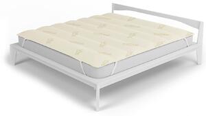 Topper Trapuntato Imbottito Singolo con Elastici Panna