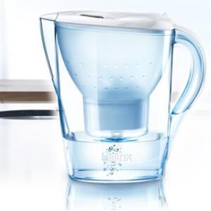 Caraffa Brocca Filtrante Marella White Brita Sistema di Filtraggio Acqua 2,4 Litri Depuratore Purificatore
