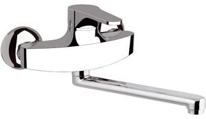 Rubinetto Miscelatore Monocomando Girevole Lavello a Parete in Ottone Mariani Surf Cromato