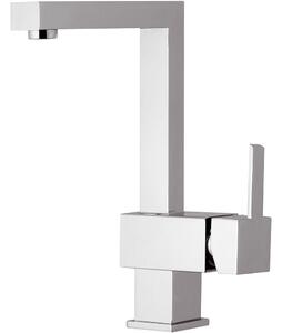 Rubinetto Miscelatore Monocomando Girevole Lavello Alto in Ottone Mariani Quadra Cromato