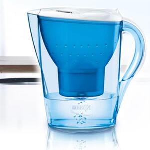 Caraffa Brocca Filtrante Marella Classic Blue Brita Sistema di Filtraggio Acqua 2,4 Litri Depuratore Purificatore