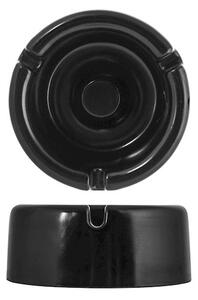 Set 6 posacenere tondi in melamina nera 10 cm