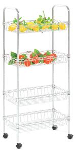 Carrello da Cucina 4 Ripiani in Metallo Cromato Fumer Mercury