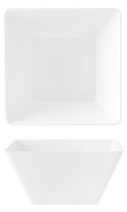 Set 6 insalatiere quadre alte alta 100% in melamina bianca cm 17